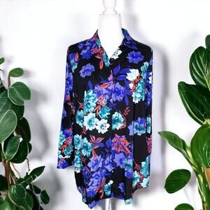 Jessica London Button Up Floral Long Sleeve Shirt Size 12W